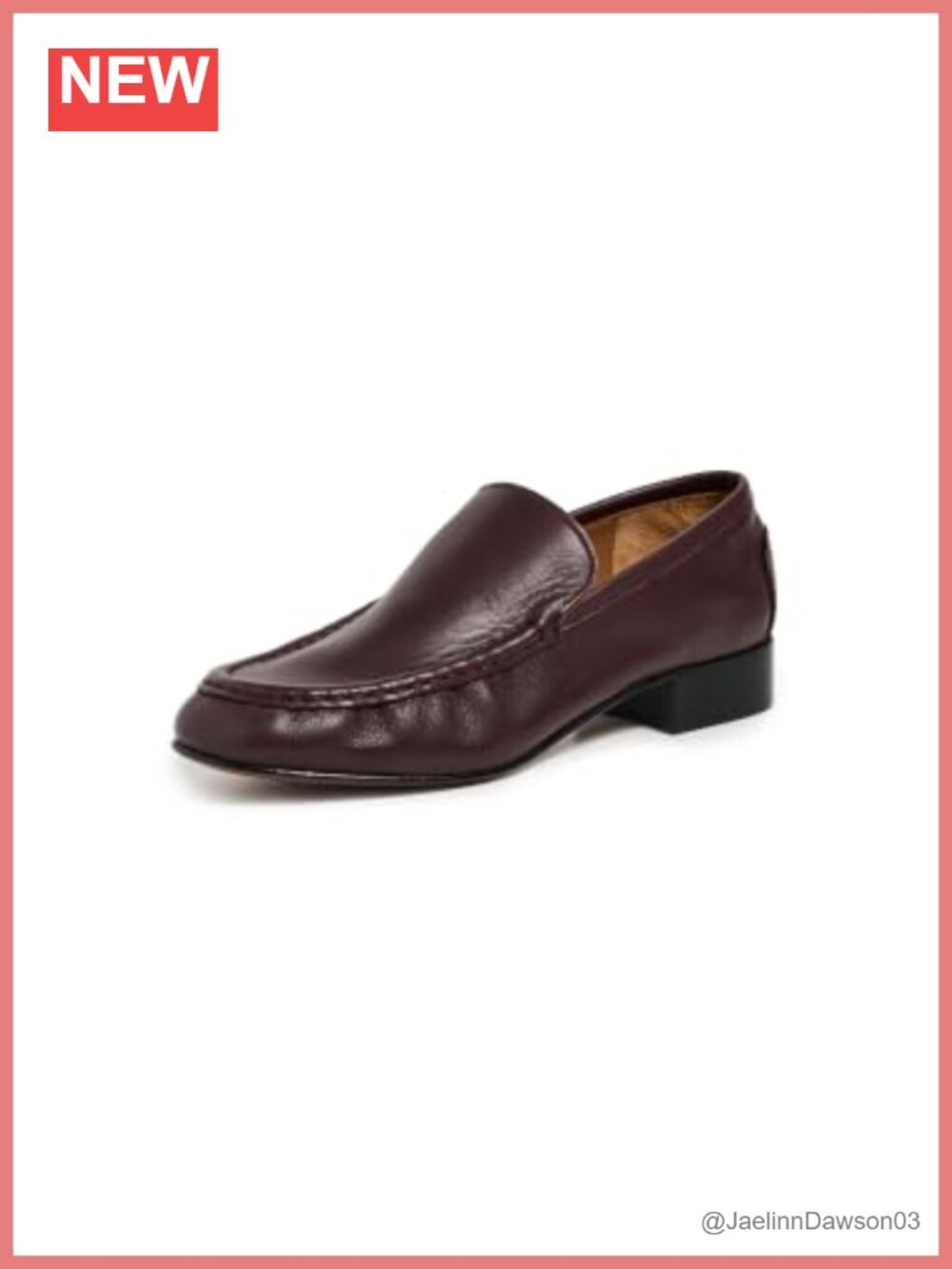 Women's Leather Chunky Heel Loafers Pull-On 0.75in Heel